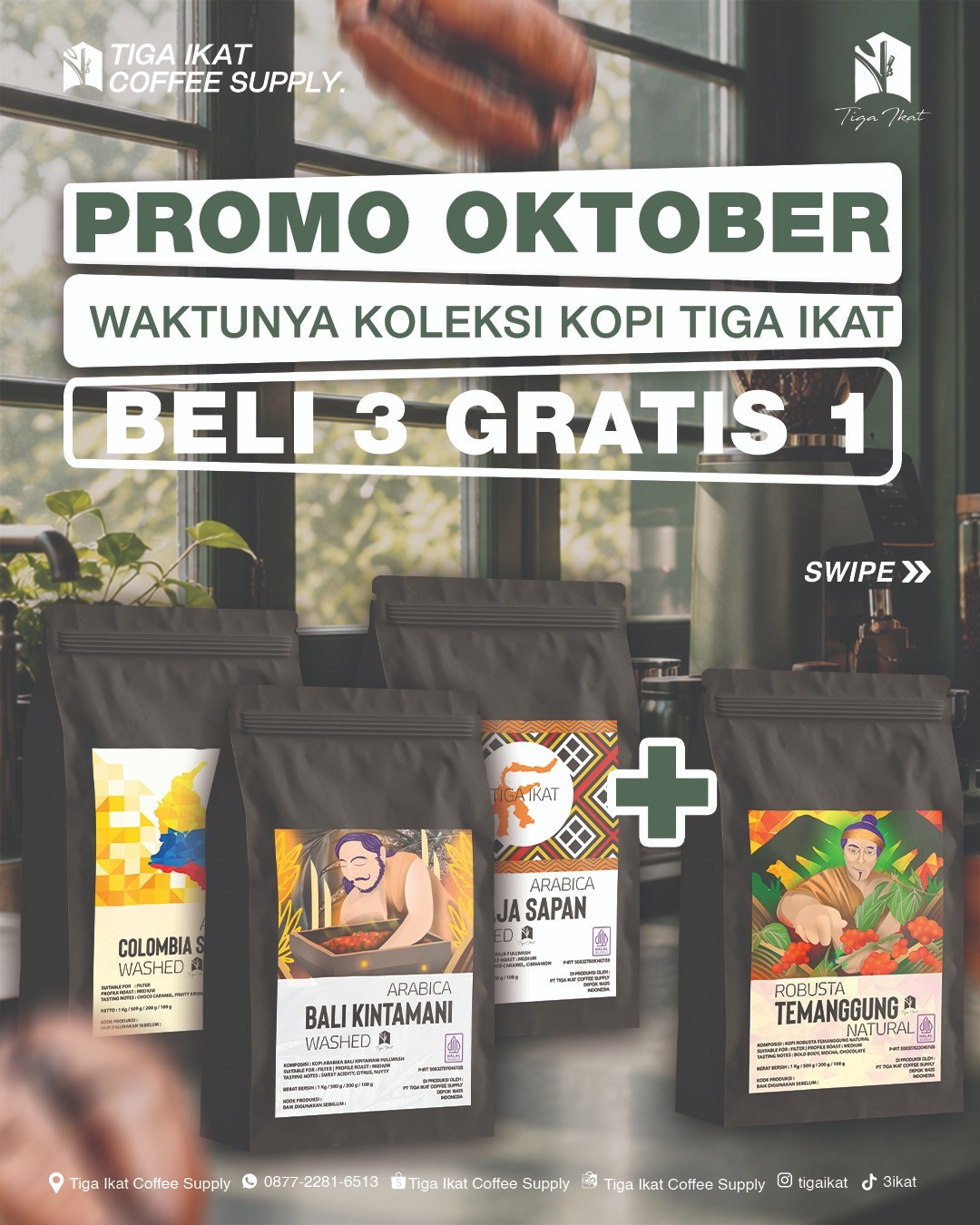 Oktober waktunya koleksi kopi tiga ikat